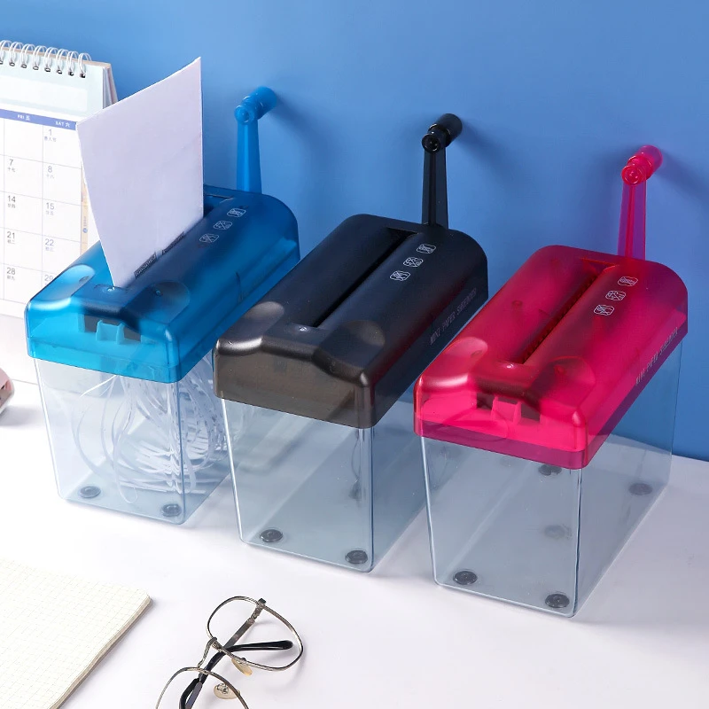 One Piece Office Manual Shredder Household Small Mini Paper Shredder Tool Hand Cranked A6 File Shredder
