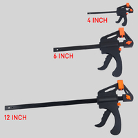 2pcs Quick Grip Clamps Bar Clamps Quick Release Clamp, 4/6/12 inch for Woodwork, Handmade Craft, DIY, Clamping