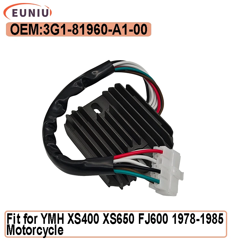 

Regulator Rectifier Compatible with YMH XS400 XS650 FJ600 1978-1985 Motorcycle 12R-81960-A1-00 3G1-81960-A1-00