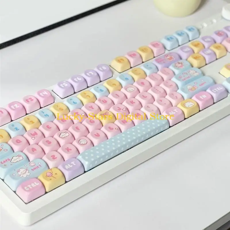 

Цветные колпачки для клавиш T3EE, тема конфетного медведя, набор высоты 131 клавиш MOA для механической клавиатуры