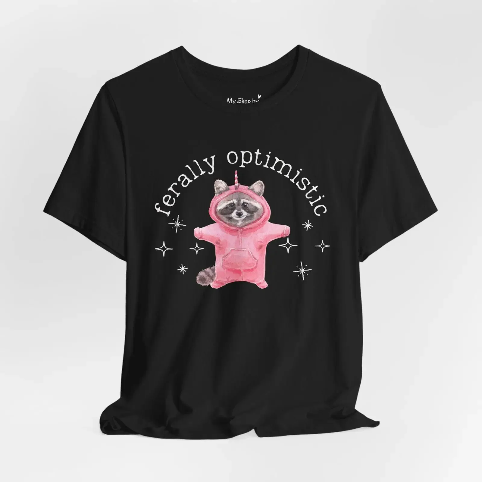 T-shirt Racoon, Raton laveur déchaîné, Optimiste féroce, Weirdcore, Articles bizarres, Vétérinaire, Vintage, Motif délavé, Mode douce