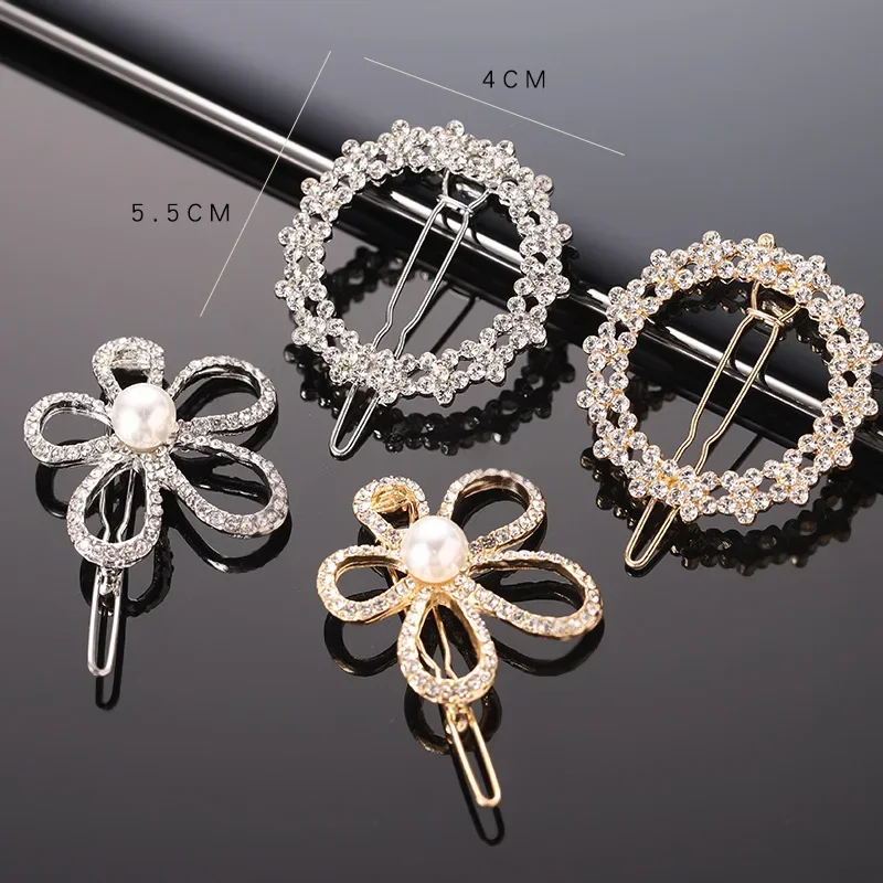 Vintage Imitation Pearl Hairpins For Women Girls Gifts Gold Color Hair Clips Crystal Rhinestones Hair Accessories Jewelry