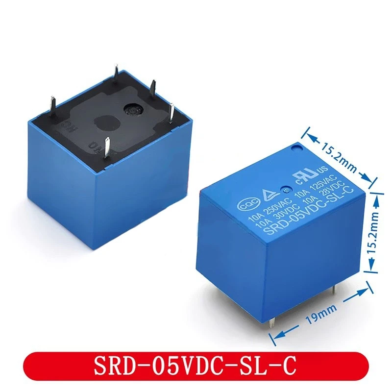 5~500Pcs Relay SRD-05VDC-SL-C SRD-12VDC-SL-C SRD-24VDC-SL-C Power Relay 5-pin 10A T73