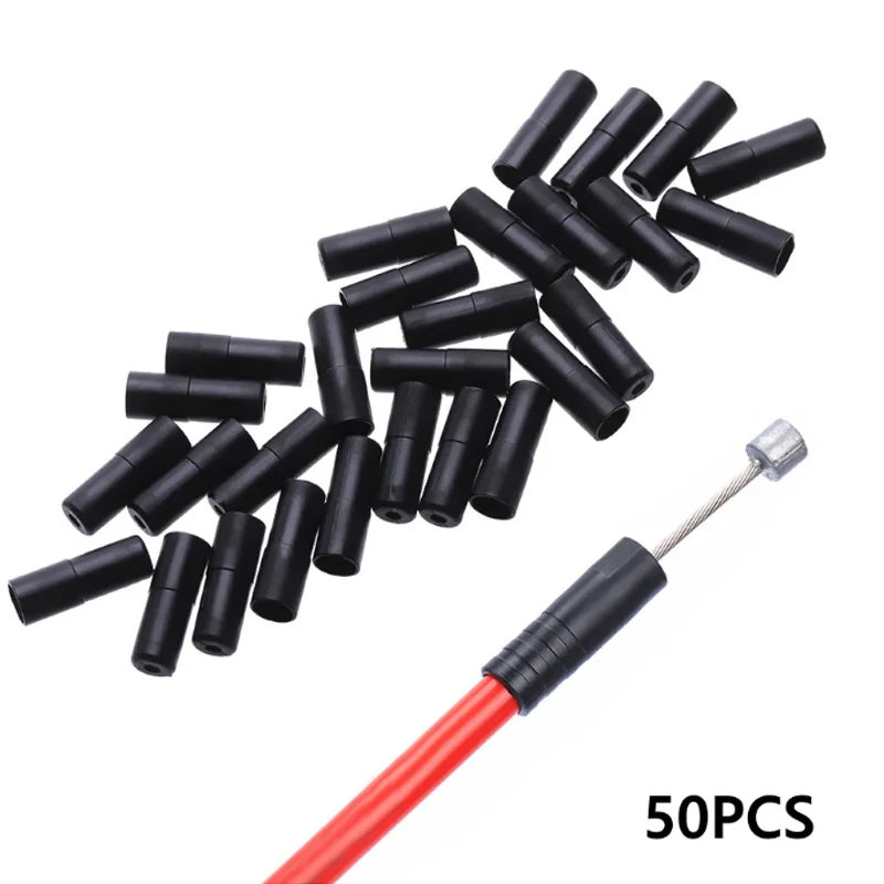 50pcs Mountain Road Bike Bicycle Brake Gears Outer Cable End Caps Tips Crimps Shift Derailleur Cable Wire Tip Cap Housing