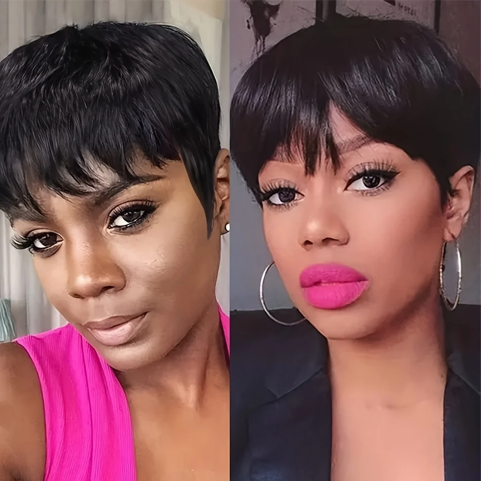 Short Straight Pixie Cut Wig for Women
