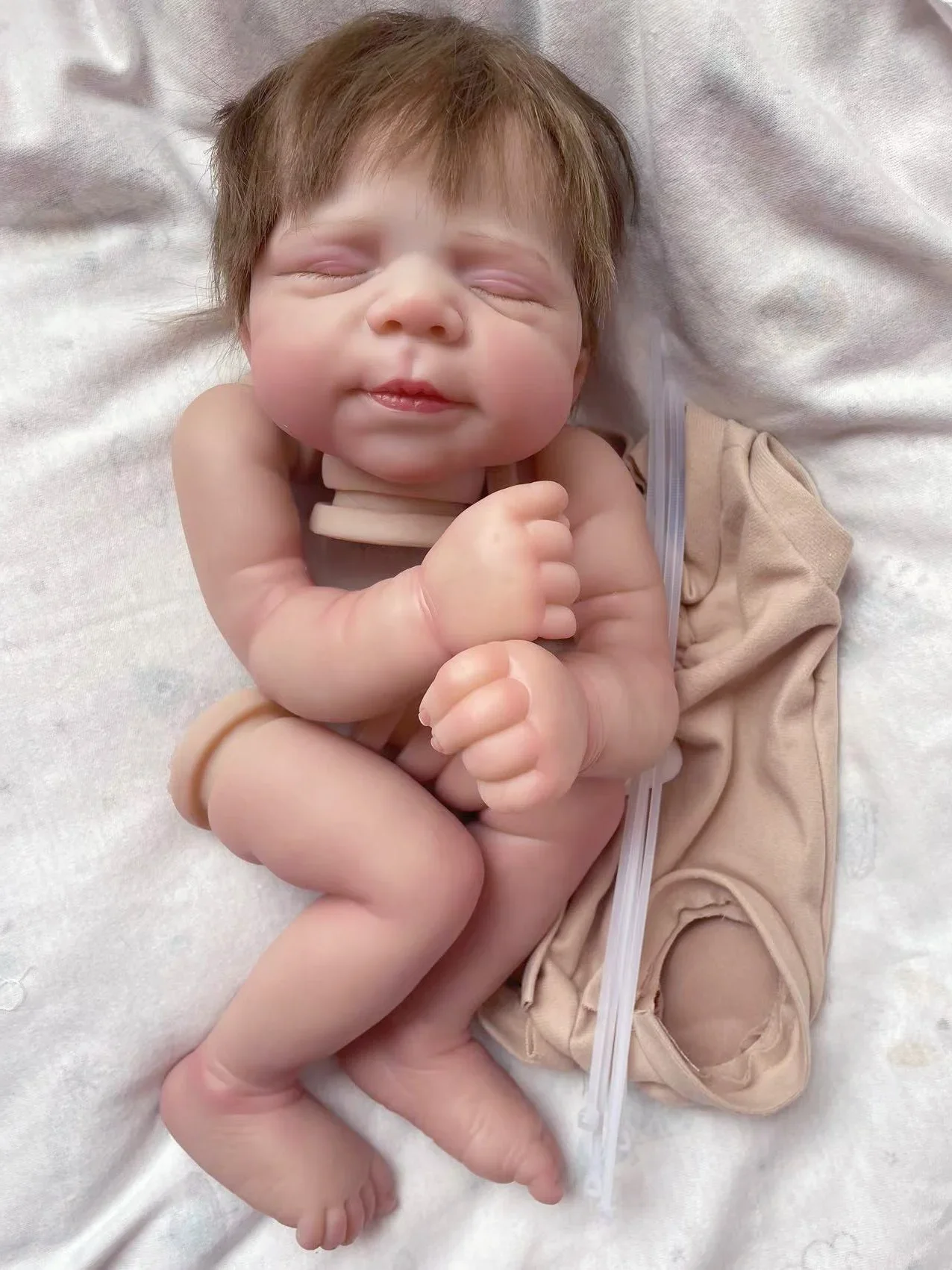 19inch Pascale Already Painted Reborn Doll Parts Doll Kit Lifelike Baby 3D Skin With Visible Veins and Cloth Body