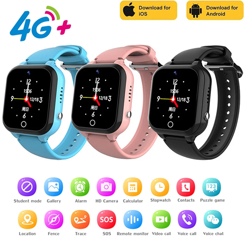 C80 Smart Watch Voor Kinderen Simkaart 4G Bel Video Intelligente Armband Voice Chat Camera Monitor Telefoon Horloge Voor Kind Smart Watch