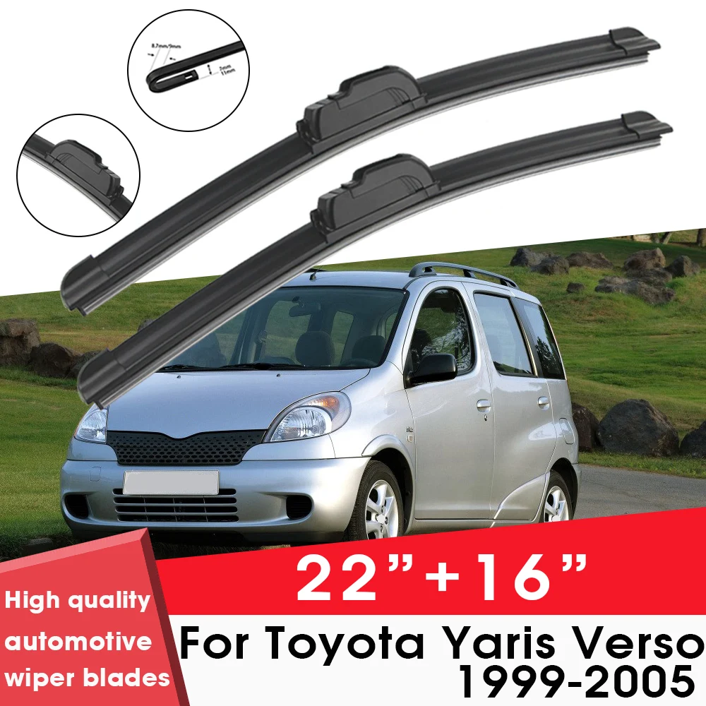 

Car Wiper Blade Blades For Toyota Yaris Verso 1999-2005 22"+16" Windshield Windscreen Clean Rubber Silicon Cars Wipers