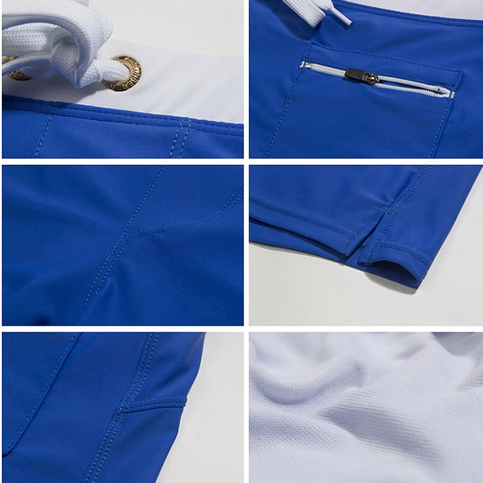 Herren-Badeshorts, Badehose, Kordelzug, Netzfutter, elastische Taille, atmungsaktiv, schnell trocknend, Boardshorts für Strand, Pool, Sommer, männlich – Detail 6