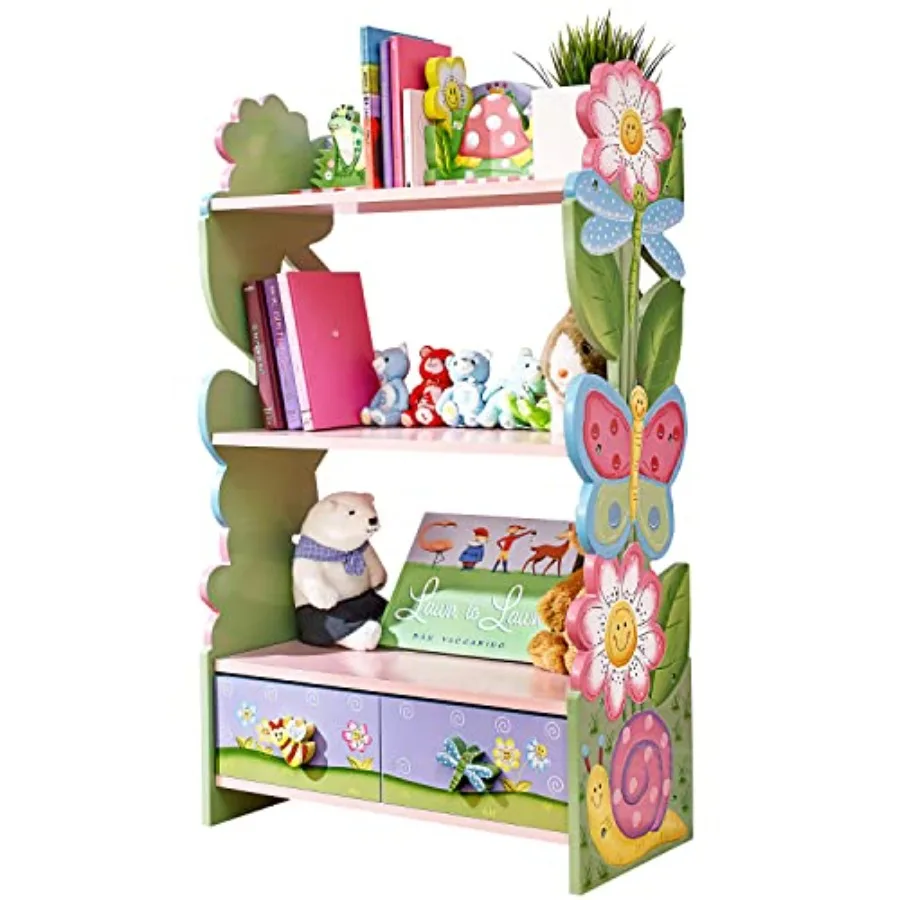 Fantasy Fields Magic Garden Multi-Tiered Wooden 's Bookshelf and Storage Drawers Multicolor