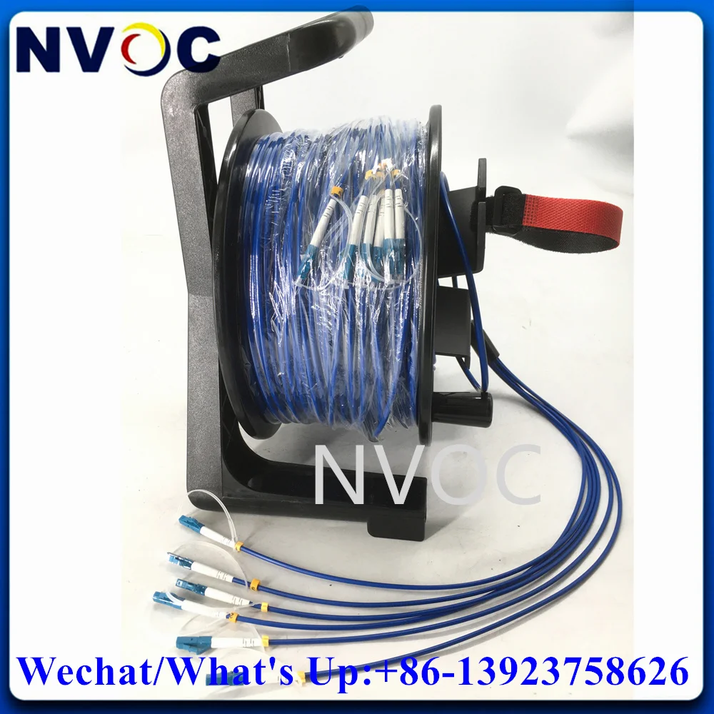 220M 6C SMF 4.5mm Blue PVC Cable,6Cores LC/ST/FC/SC utdoor Armored Fiber Optic Patch Cord Connector With Plastic PCD310 Reel