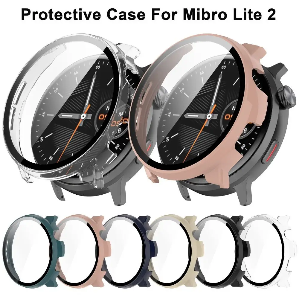 For Mibro Lite 2 Case PC Full Cover+Tempered Film Hard Case For Mibro Lite 2 Casing Screen Protector shell