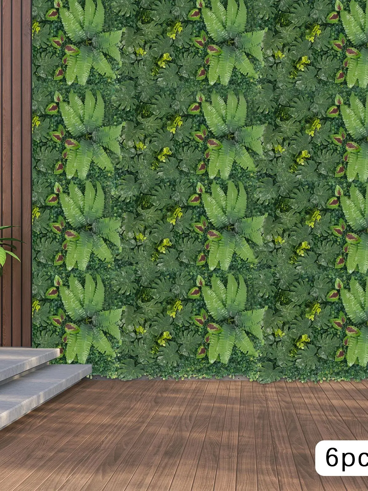 6 Stück grüne Wanddekorationen, 60 x 40 cm, künstliche grüne Hintergrundwand, dekorative grüne Wanddekoration für Hochzeiten, Geburtstage, Partys