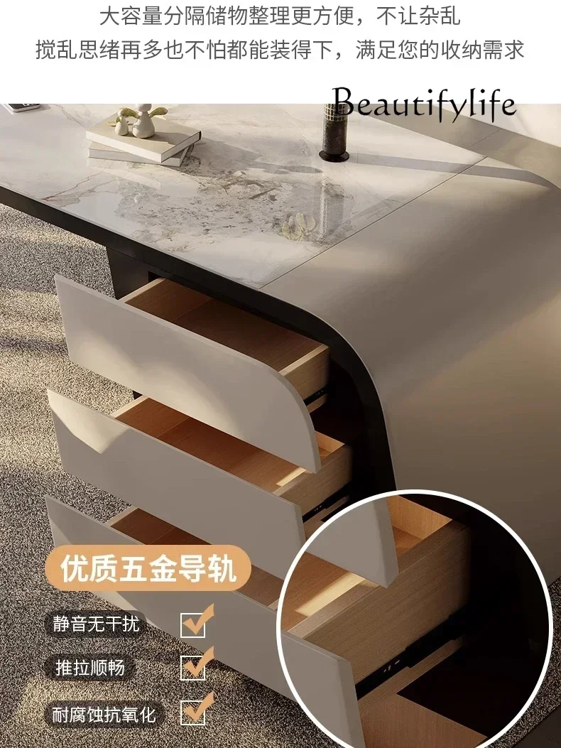 

cqyLight Luxury Minimalist Stone Plate Desk Modern Simple Computer Desk Home Desk