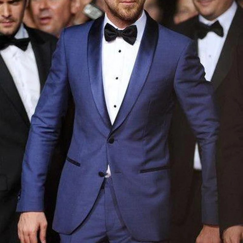 

2 Piece Formal Men Suits for Prom Party Shawl Lapel Wedding Groom Tuxedo Business Male Fashion Costume Jacket with Pants 2023