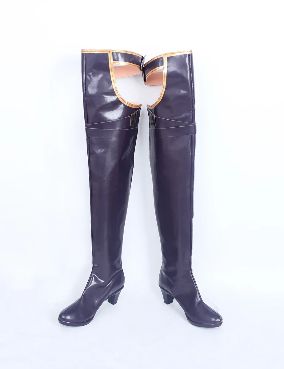 Buty do cosplay Blake Belladonna, fioletowe skórzane, szyte na miarę dla kobiet, buty do kostiumu anime.