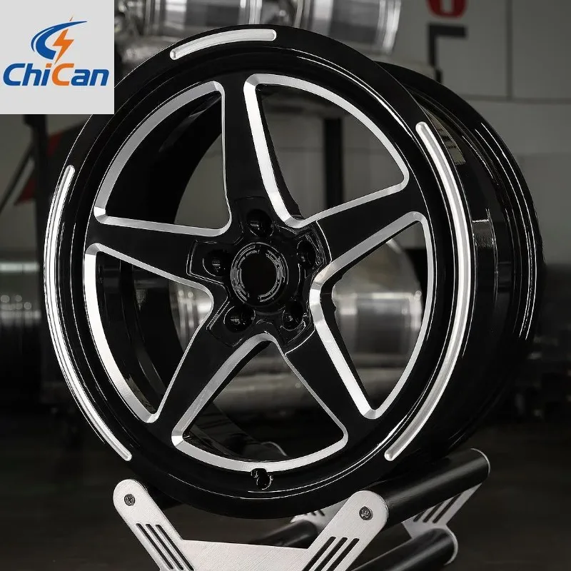 

【2026】Chican Custom Forged Monoblock Street Racing Wheel 17-22 Darkhorse Black Five Spoke Drag Pack for Ford Mustang GT
