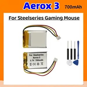 Bilashmart Replacement Aerox 3 700mAh 3.7V Battery Steelseries Aerox 3 Wireless Gaming Mouse Battery+Tools