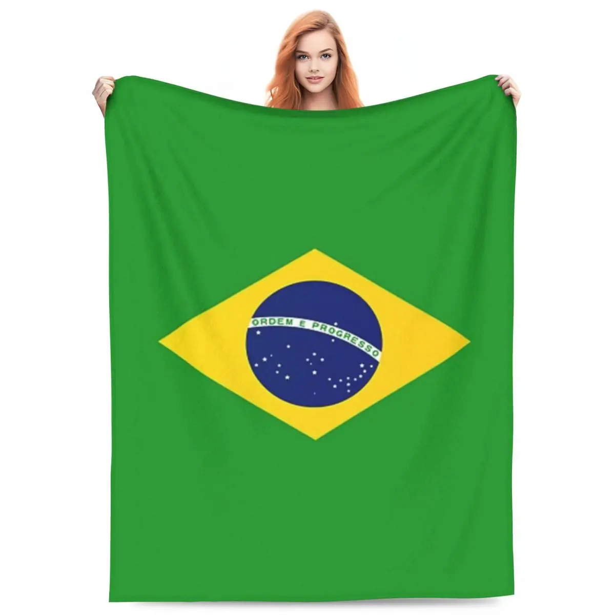 

Brazil National Flag Blankets Fleece Sofa Throw Blanket Warm Throw Blankets for Home Bedroom Travel Throws Bedspread Quilt