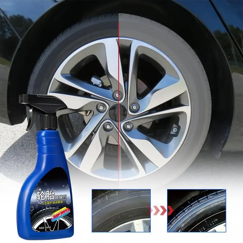 Car Tire Shine Powerful Tire Polish Wax 500ml Tire Stain Remover Long-Lasting Wheel Shine For Tire Maintenance