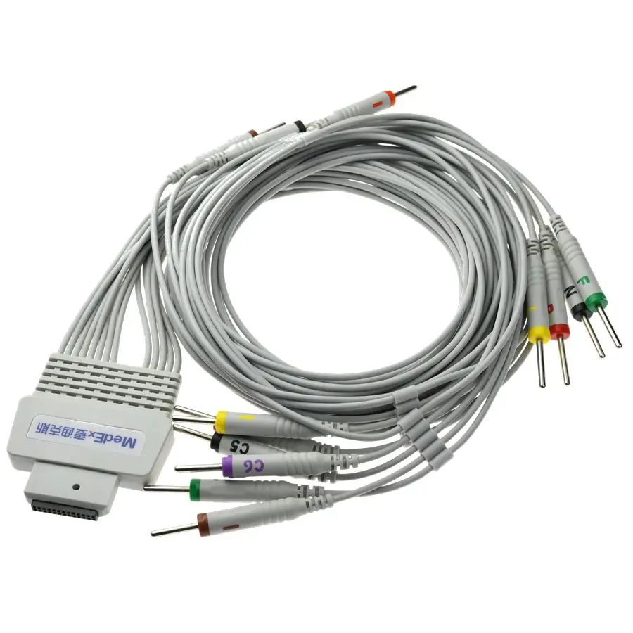 ECG Cable Holter Cable ECG EKG Cable leads medex monitor station 15 Leads Channel ECG Holter Monitoring Recorder System Cable