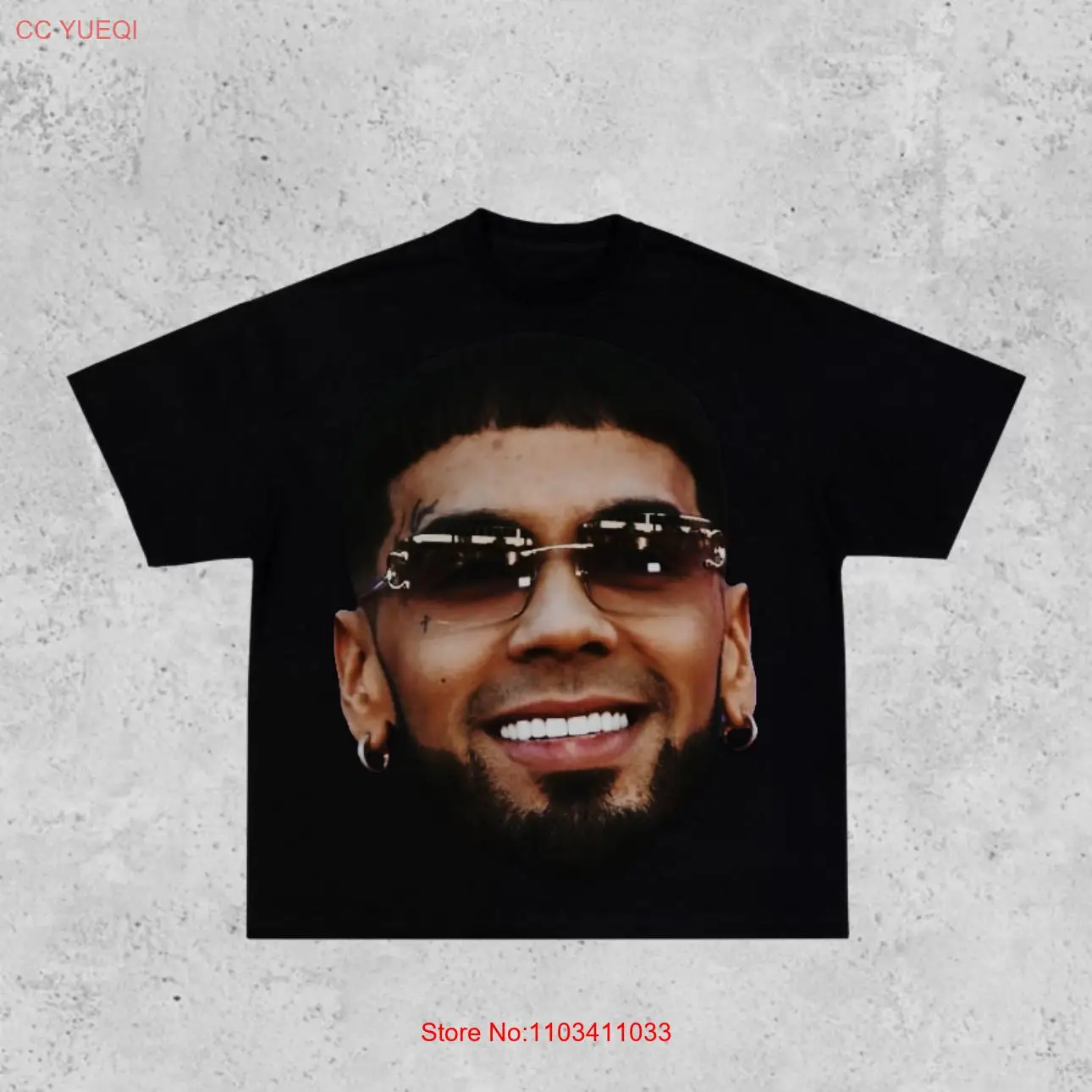 Футболка Anuel AA Big Face RHLM Real Hasta La Muerte 2 Tour Merch Reggaeton с длинными или короткими рукавами