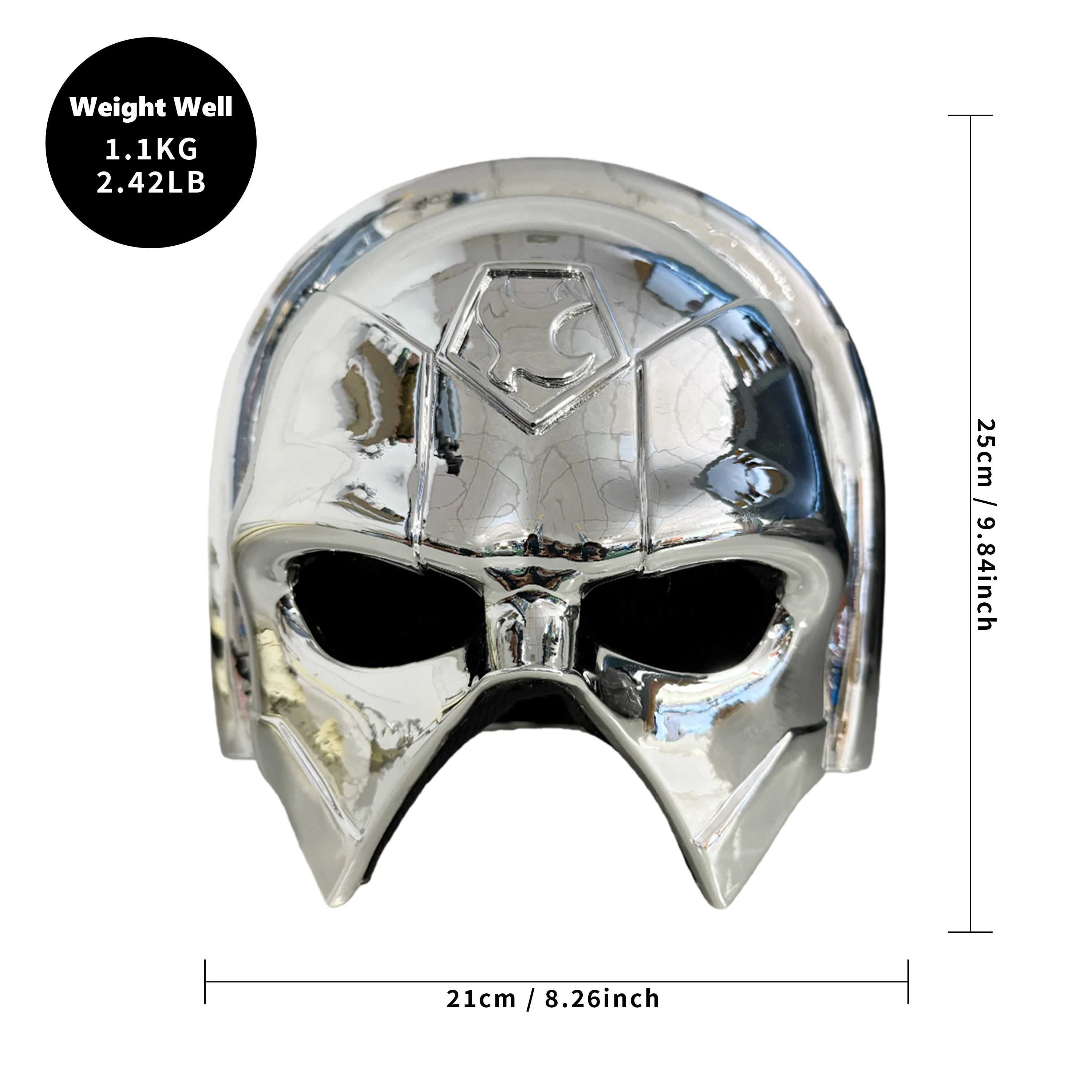 Peacemaker The Suicide Squad Helmet Chrome Plated Cosplay Mask DC Adult Wearable Armor Halloween Gift view 3