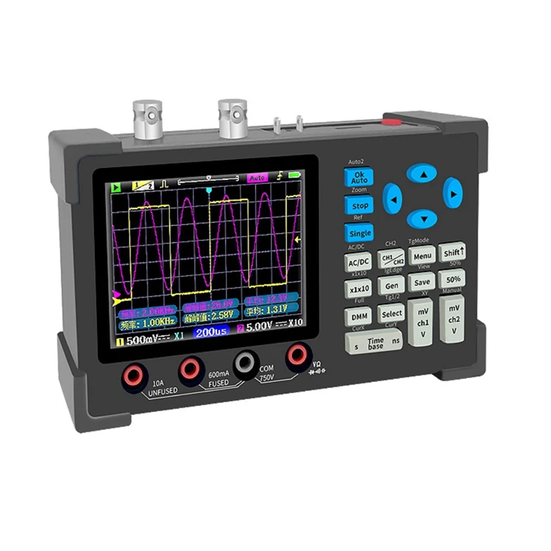 DSO3D12 3.2 Inch Desktop Digital Oscilloscope 120M Bandwidth Dual Channel Multimeter And Signal Generator 3 In 1 120M Black Gray