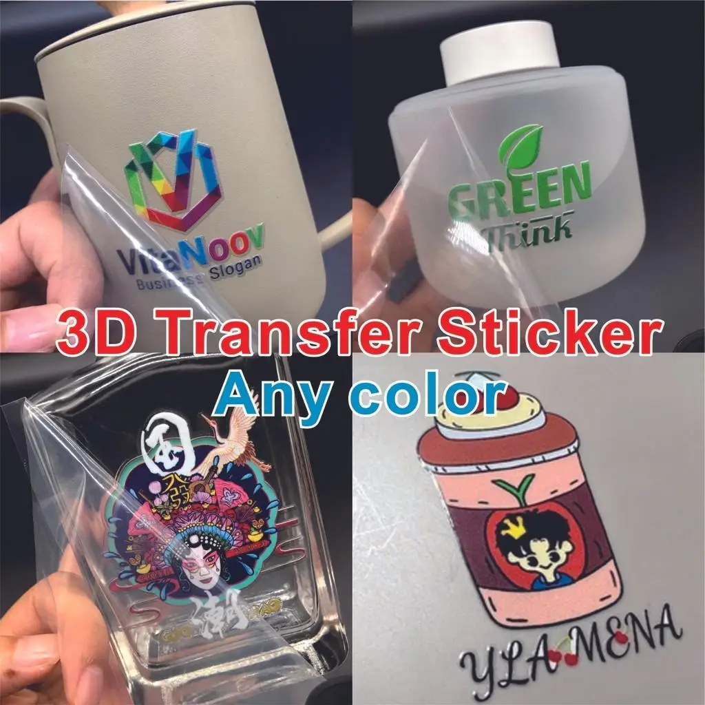 Wholesale Custom UV DTF Transfer Stickers Self Adhesive Crystal Label No Heat Need Permanent Waterproof DIY Craft Accessories