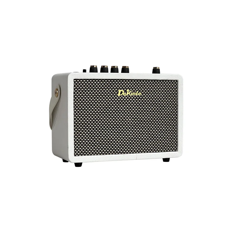 Portable DeKode Mini Rechargeable Guitar Speaker, Independent Bass & Treble Control for Practice & Street Performance