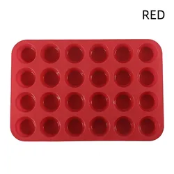 Silicone Mold Baking Tools 24 Even round Muffin Cups Kitchen Baking Pan Cake Mold