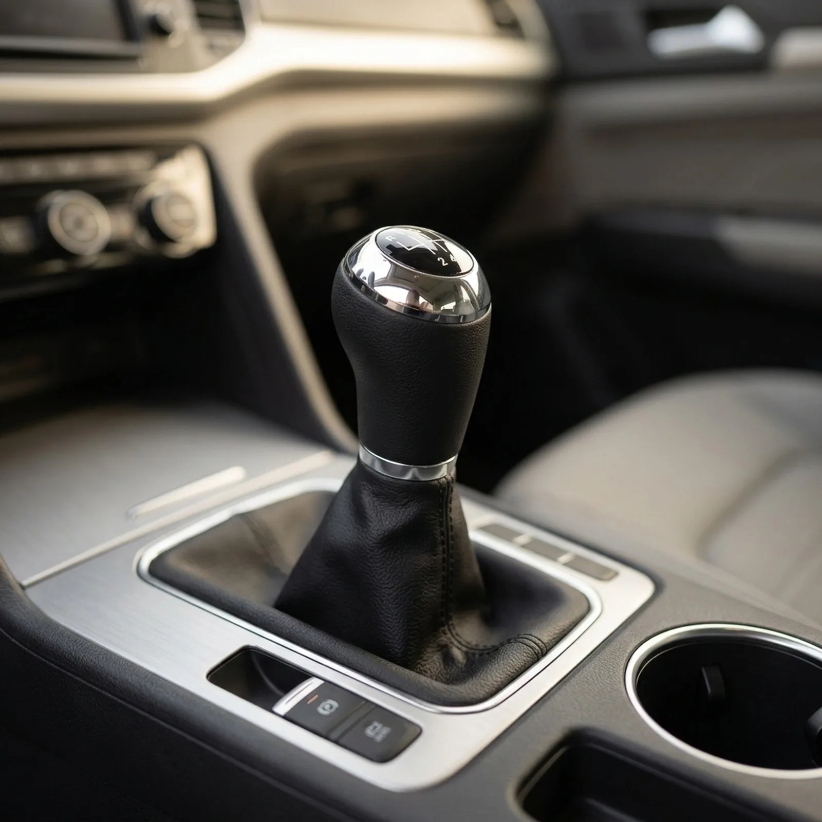 Black-silver Gear Shift Knob Leather Gaitor Boot Cover Gear Shift Knob Leather Gaitor PU Leather Material Lightweight Design