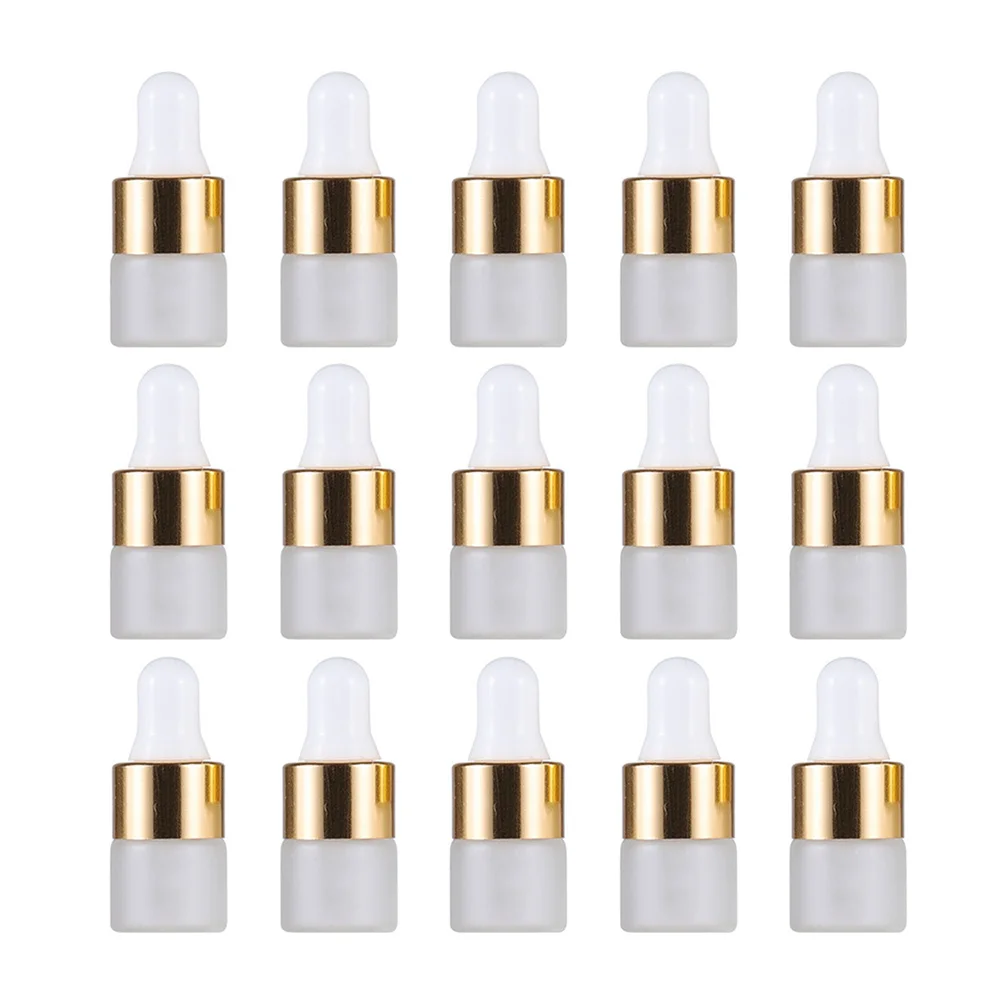 

25Pcs Essential Oil Bottle Clear Frosted Glass Dropper Leak Proof Travel Liquid Storage Compact Size for Perfume