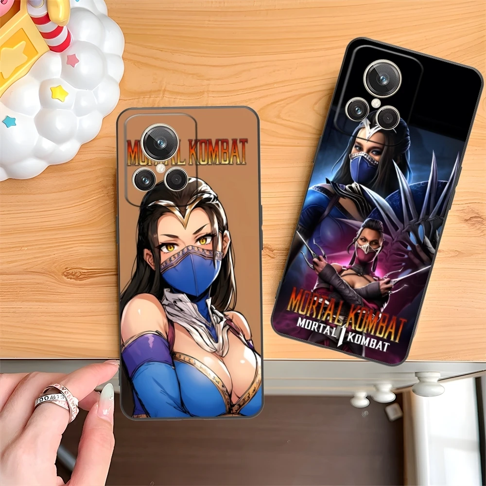 Mortal Kombat Kitana Mobile Cell Phone Case for Realme GT 2 9i 8i 7i Pro X50 X2 C35 C21 C20 C11 C3 Black Soft Phone Cover Shell