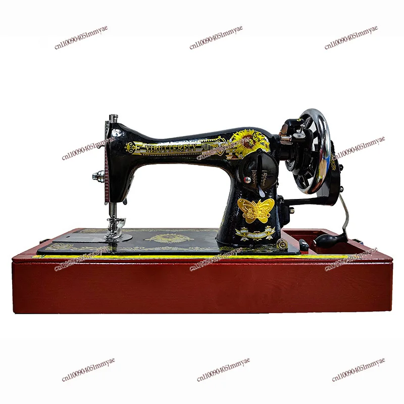 

Old-fashioned Hand-crank Sewing Machine Household Sewing Machine, Portable Small Electric-free Foot-stepping Car To Eat Thick