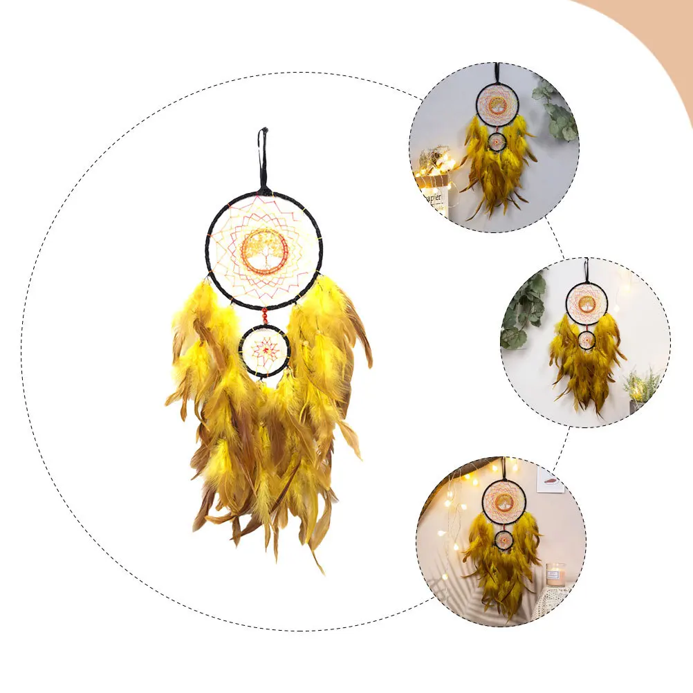 

Creative Dreamcatcher Pendant Wall Hanging Decorative Ornament For Home Bedroom Car Soft Plume Handmade Unique Hanging Wall