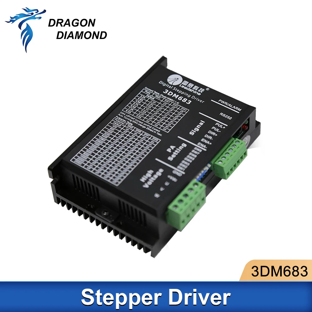 

Stepper Motor Driver 20-60VDC 0.5-8.3A Leadshine 3 Phase 3DM683 For Co2 Laser Engraving and Cutting Machine