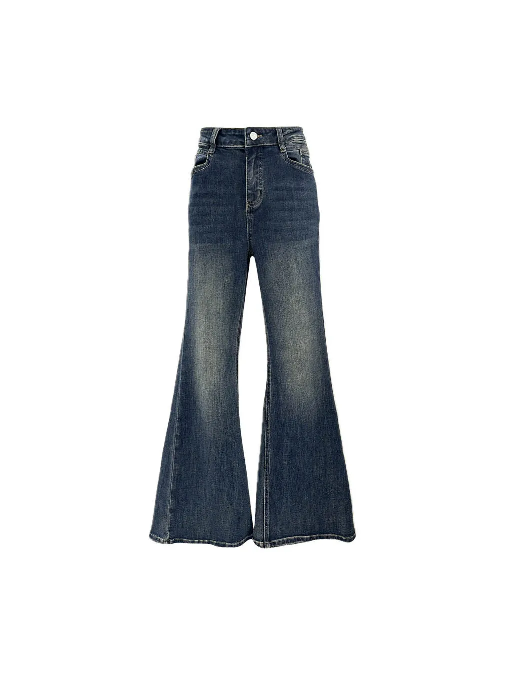 

Джинсы-клеш с высокой талией в стиле ретро, американские винтажные брюки для верховой езды, женские, из хлопкового денима, осенний сезон