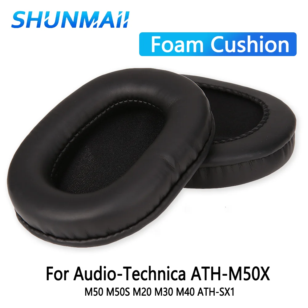 Replacement Ear Pads Foam Cushion for Audio-Technica ATH-M50X Professional Studio Headphones Artificial Leather Memory Foam