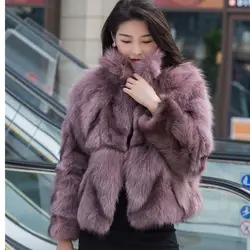 2023 novo estilo real casaco de pele 100% natural jaqueta de pele feminina inverno quente couro fox fur coat alta qualidade fur vest Frete grátis