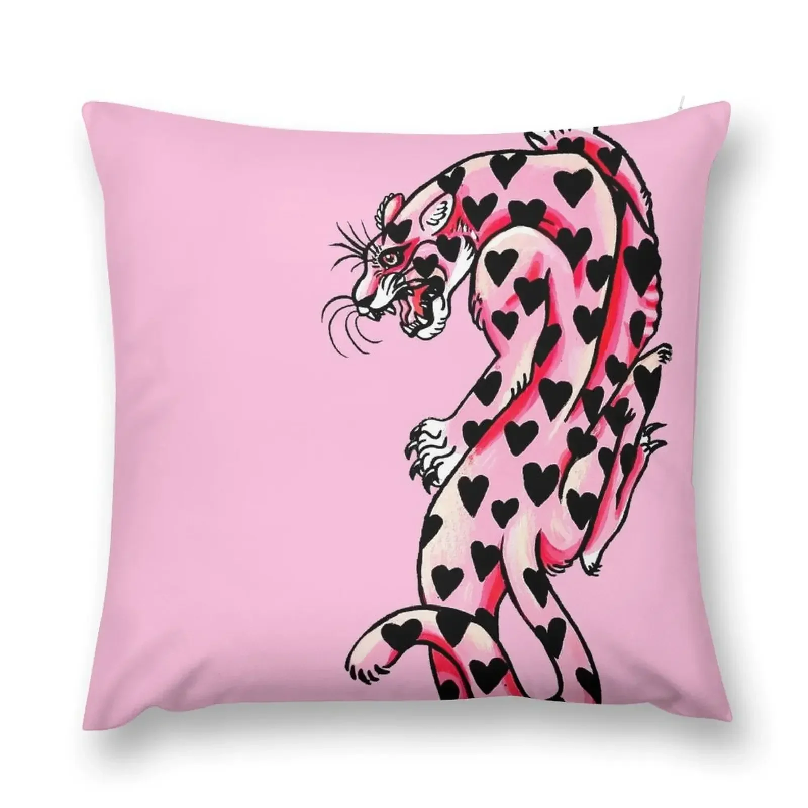 The Pinkie Heart Panther Throw Pillow Ornamental Pillow Sofa Decorative Covers pillow