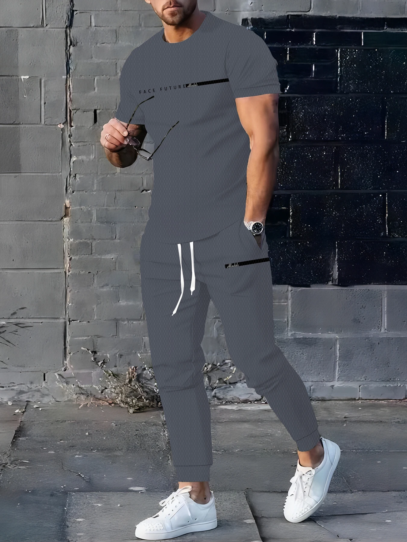 

The summer new men's suit is a casual simple breathable and lightweight outdoor men's wear