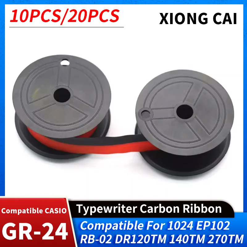 10pcs  Black/Red GR24 GR-24 Typewriter Carbon Ribbon 1024 EP102 Cash Register Till Calculator Ink Cartridge Ribbon SPOOL RIBBON