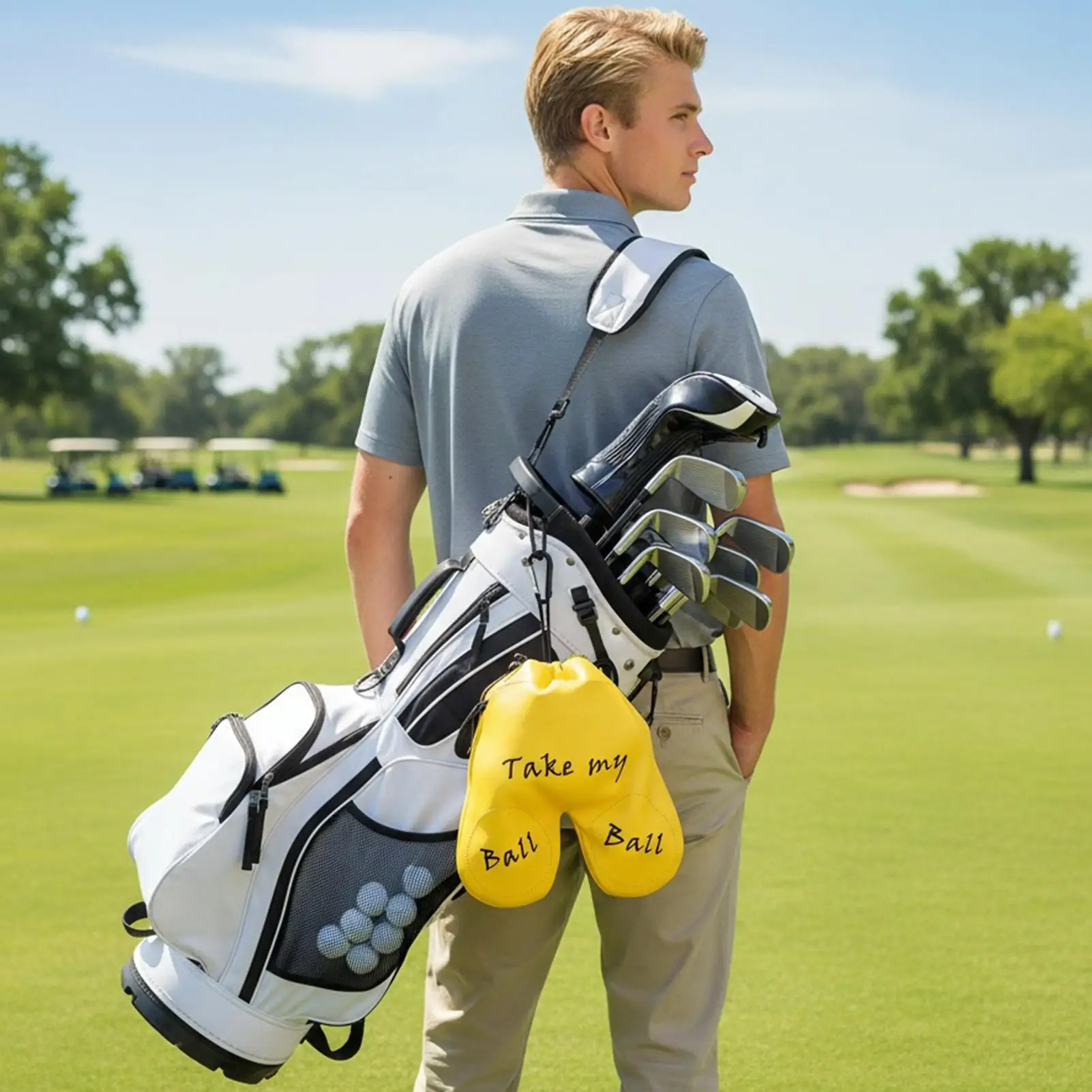 

Golf Ball Bag Pouch Waterproof Large Flexible Drawstring Storage Golf Ball Holder For Men Women Stocking Stuffers Dad Practice