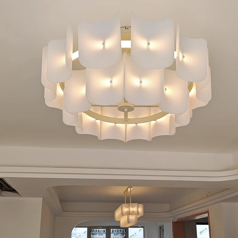 

French Luxury New Acrylic LED Pendant Lamp for Restaurant Living Room Bedroom Kitchen Hotel Designer Chandelier Decor