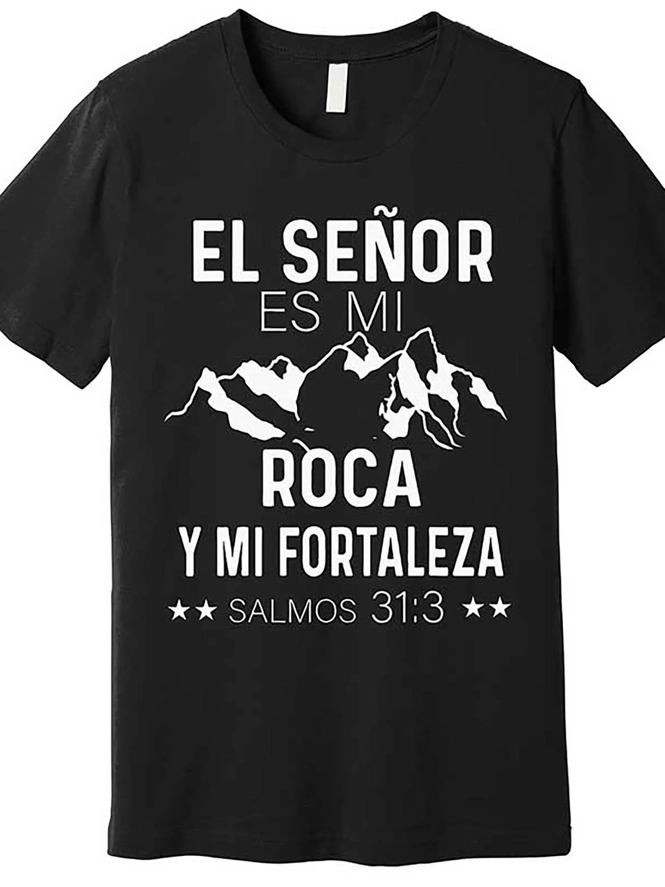 [Christian Premium T-Shirt] Spanish Christian Premium T-Shirt, Fun Men's Short Sleeve Pattern T-Shirt Collection, Black TT2, Spanish Christian T-Shirt Scripture 589799