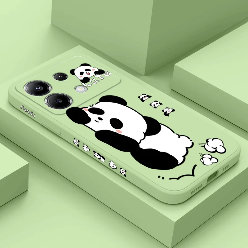 Sleeping Panda Phone Case For Xiaomi Poco X6 F6 M6 M5 M5S F5 X5 F4 X4 M4 F3 M3 X3 Pro 4G 5G GT Silicone Cover