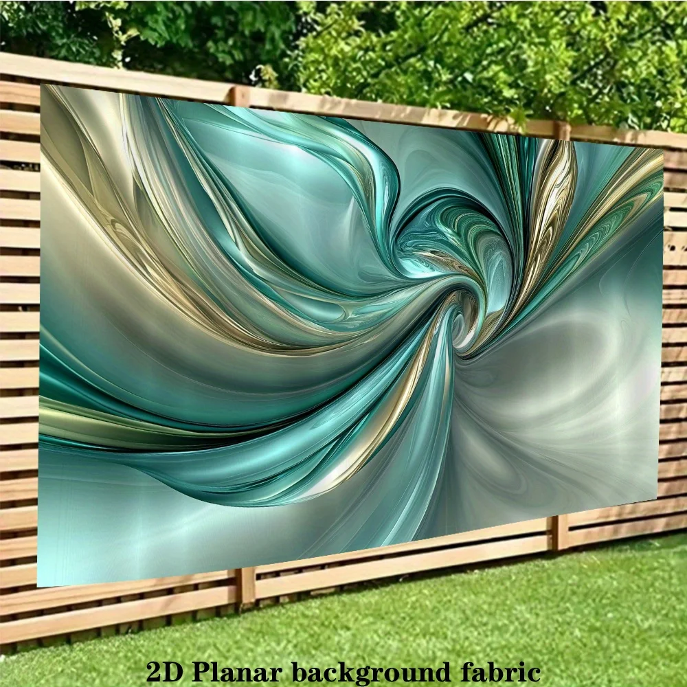 1 telón de fondo de arte fluido abstracto verde azulado cian, pancarta moderna con patrón de remolino similar al floral en turquesa y dorado, para todas las estaciones