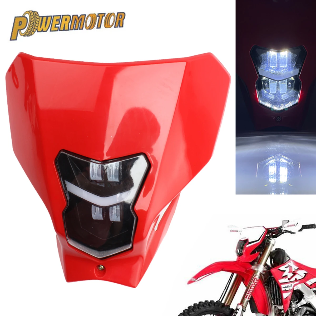 Enduro Motorcycle LED Headlight 12V Motobike Bulb Lighting Headlamp For Honda CRF450 CRF450XR CRF450L CRF250 R/L/X 2019-2020