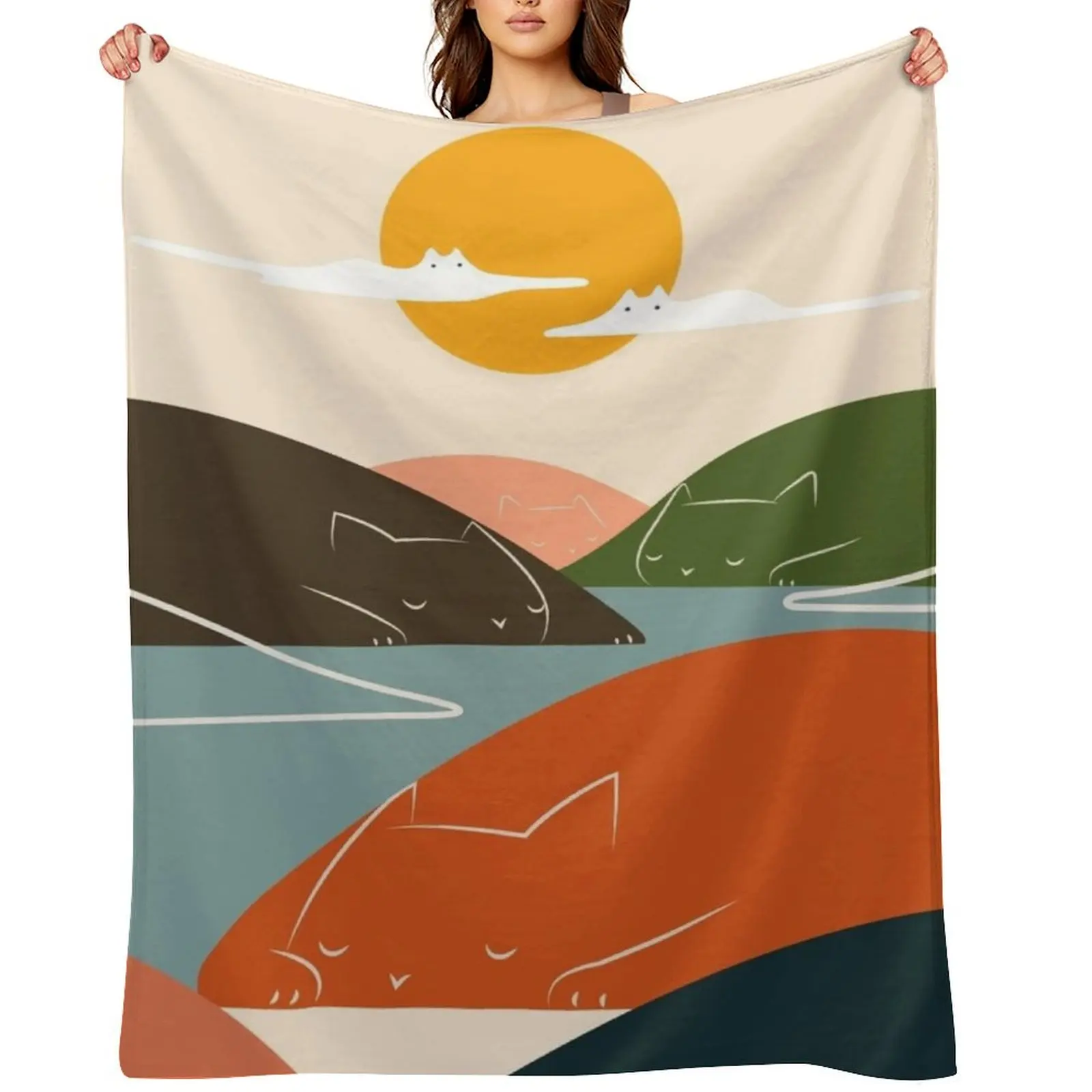 

Cat Landscape 104 Throw Blanket Luxury Thicken Flannel Winter beds Soft Beds Blankets